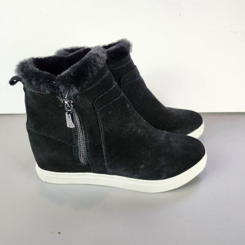 BLONDO Black Suede Boot with Double Zippers - Woman Size 7.5